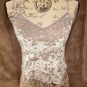 Victoria's Secret Velvet Silver Criss-Cross Pajama Top